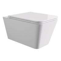 Фото Alice Hide Square Унитаз подвесной 550*350, безободковый, белый глянцевый (без сиденья)
