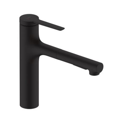 Фото Смеситель для кухни, Hansgrohe, Zesis M33, sBox lite, с вытяжным душем, цвет-черный матовый