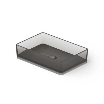 Фото DEA DESIGN Washbasins Раковина настольная 60x40xh14,5 см, материал: Glasstech прозрачная смола, цвет: Smoky Black R4