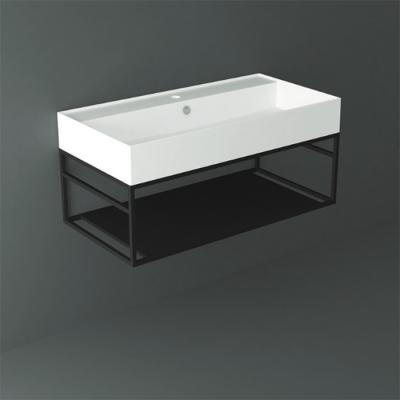Фото SIMAS AGILE Структура металлическая 91x46xh28 см, подвесная, для раковины AG91, с 1 полкой, цвет черный матовый