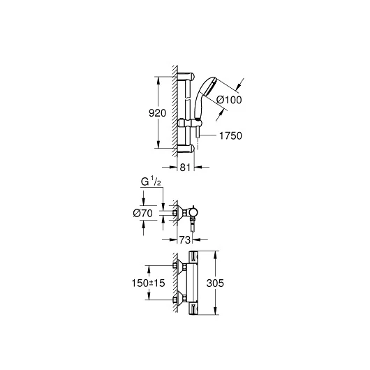 Фото Термостат для душа Grohe Grohtherm 800 34566001