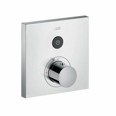 Фото Axor ShowerSelect Термостатический смеситель с запорным клапаном, квадратный, внешняя часть, цвет: хром