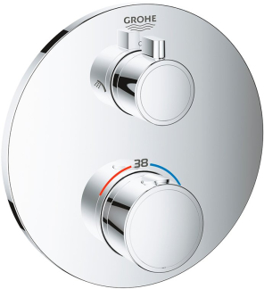 Фото 24076000 Grohtherm Термостат для душа с переключателем на 2 положения ванна-душ, круглая розетка, хр