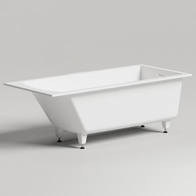 Фото Salini Cascata KIT Ванна встраиваемая, с прямоугольной чашей, 170х75х60см, регулируемые ножки, донный клапан "Up&Down", сифон S-Sense, цвет: белый
