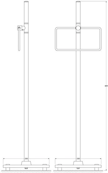 Фото Стойка с полотенцедержателем 80 см FBS Universal UNI 307