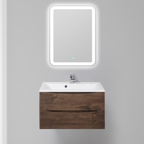 Фото Комплект мебели BelBagno Marino 80 rovere moro (MARINO-800-2C-SO-RW-P+BB800/450-LV-MR-PR+SPC-MAR-600-800-LED-TCH)
