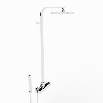 Фото Stella Bamboo Quadro Душевой комплект 3283/420/304-200: смеситель, штанга+ручной+верхний душ 200мм, цвет: хром
