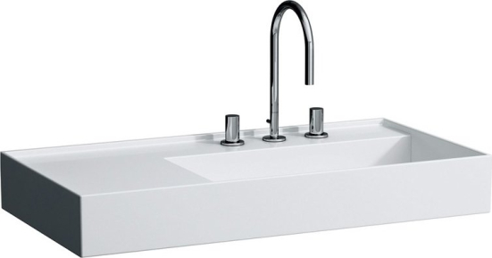 Фото Раковина Laufen Kartell 90х46 8.1033.9.000.111.1 с полочкой слева, без перелива