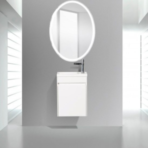 Фото Комплект мебели BelBagno Pietra Mini 40 L bianco lucido (PIETRA MINI-400-1A-SO-BL-L+BB-400-PM-LVB+SPC-VST-600-800-LED-BTN)