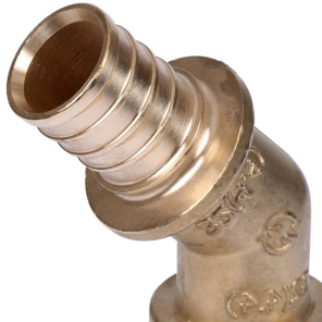 Фото Угольник STOUT (SFA-0031-000032) 45° 32 для труб из сшитого полиэтилена аксиальный