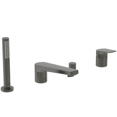 Фото Ideal Standard La Dolce Vita Смеситель для ванны, на 4 отв, с ручным душем, шланго для душа 175см, цвет: PVD Magnetic Grey