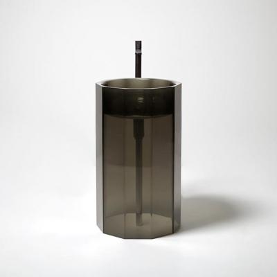 Фото Antonio Lupi Vitreo Раковина 50х89 см, без отв., напольная, слив в пол, Cristalmood, цвет: Fume
