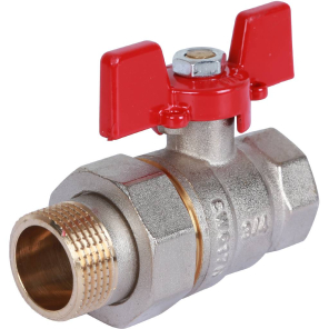 Фото Шаровой кран ROMMER (RBV-0005-0510220) с американкой 3/4 ВН/НР, ручка бабочка