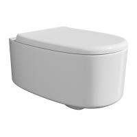 Фото Alice Унитаз IDILLA 53х35, подвесной, безободковый, смыв aliflush+, под крепления Fischer WB-KliX, без сиденья и крышки, белый глянцевый