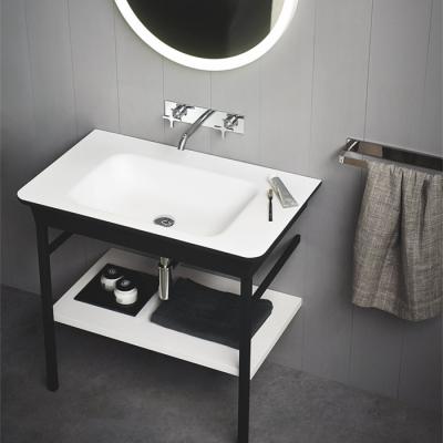 Фото Agape Novecento XL Раковина подвесная 90x55x13 см, без отв., цвет: матовый белый/темный серый