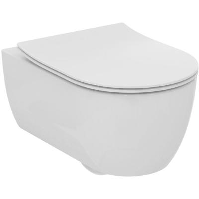 Фото Ideal Standard Blend Curve Унитаз подвесной 54х36см., безободковый с технологией смыва RimLS+, цвет: Euro White Ideal Plus