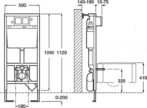 Фото Система инсталляции для унитазов Roca DUPLO WC 890090020 + Кнопка смыва Roca PL1 Dual хром