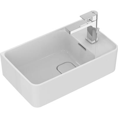Фото Ideal Standard Strada 2 Guest Раковина 450х270 мм, подвесная, с отв. под смес. справа , с крепежом и керам крышкой, цвет: белый глянец