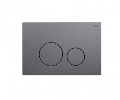Фото Панель смыва, РЕХАУ, NOVA ORB STEEL, для унитаза, шгв 245.5*6.8*165.5, с круглыми клавишами, нержавеющая сталь, цвет-графит брашированный матовый