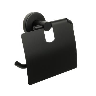 Фото Бумагодержатель с крышкой Fixsen Comfort Black черный матовый (FX-86010)