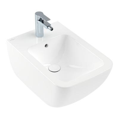 Фото Villeroy&Boch Venticello Биде подвесное 375*560*285, с 1 отв. под смеситель, CeramicPlus, цвет альпийский белый