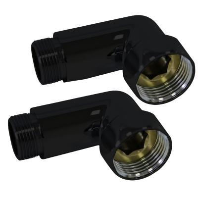 Фото Американка для полотенцесушителя  угл 1" x 1/2"  г/ш  741SCH1004 RAL9005 черный матовый*