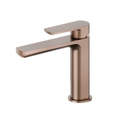 Фото Newform Haka Смеситель для раковины без донного клапана, цвет: PVD brushed copper bronze