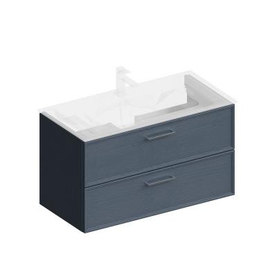 Фото Kerama Marazzi PIA.CL.95\BLU.M Тумба Piano Classic/Пиано Классик подвесная 95 см, 2 ящика, ясень синий матовый