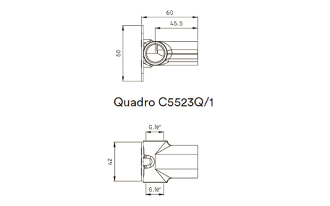 Фото Встраиваемая часть для настенного смесителя Nicolazzi Quadro C5523Q/1