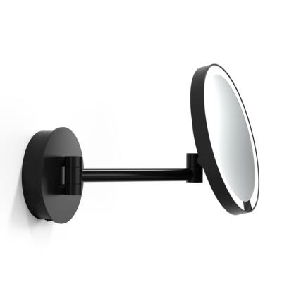 Фото Decor Walther Round Just Look WR Косметическое зеркало 21.5см, подвесное, увел. 5x, подсветка LED, цвет: черный матовый