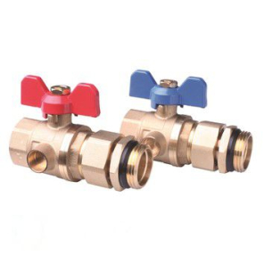 Фото Danfoss Комплект шаровых кранов FHF-BV с гнездом для установки термометра (2 шт.) (088U0822)
