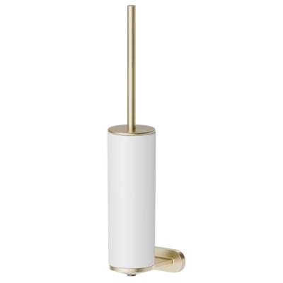 Фото Newform Accessori tondi Туалетный ерш, подвесной, белая керамика, цвет: PVD brushed gold