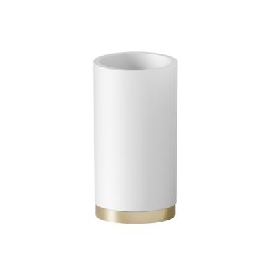 Фото Newform Стакан, настольный, цвет: белый/PVD Brushed gold