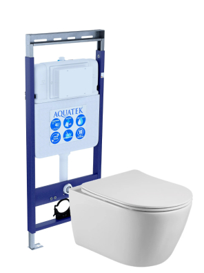 Фото Унитаз с инсталляцией Set AQUATEK БЕТТА Easy Fix +сиденье-микролифт+звукоизоляционная прокладка