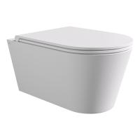Фото Alice Hide Round Унитаз подвесной 570*370, безободковый, белый матовый (без сиденья)