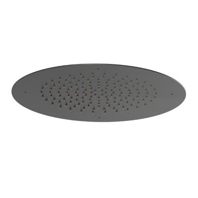 Фото Newform Head Showers Душ  из стали скрытого монтажа закругленный с дождевой струей, водопадной струей,  D=400 мм, цвет: PVD brushed gun metal
