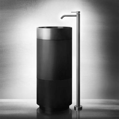 Фото GESSI INCISO Подставка напольная под раковину 54601, сифон в комплекте, цвет Cristalplant Dark Metal