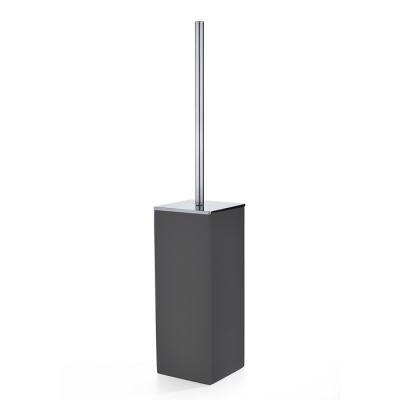 Фото 3SC Mood Black Туалетный ёршик, напольный,  композит Solid Surface, цвет: чёрный матовый/хром
