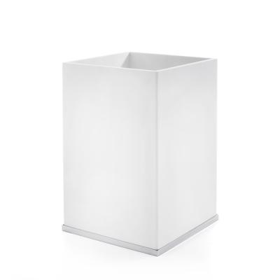 Фото 3SC Mood Deluxe White Ведро, без крышки, 20х30х20 см, композит Solid Surface, цвет: белый матовый/хром