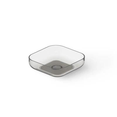 Фото DEA DESIGN Washbasins Раковина настольная 40x40xh12 см, материал: Glasstech прозрачная смола, цвет: Smoky Black R4