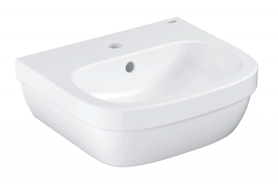 Фото Мини-раковина GROHE Euro Ceramic 45 см, с гигиеническим покрытием, альпин-белый (3932400H)