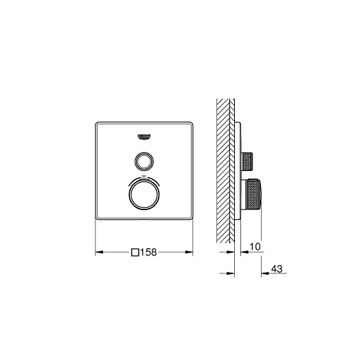 Фото 29123000 Grohtherm SmartControl Внешняя часть термостатического смесителя на 1 выход, хром