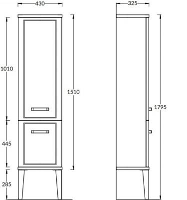 Фото Kerama Marazzi PO.N.150\WHT Пенал Pompei/Помпеи напольный/подвесной 150, белый глянцевый