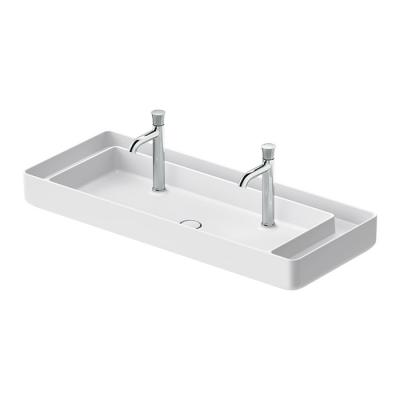Фото DURAVIT Bento Starck Box Раковина накладная 1145х460мм,, с 2 отв под смеситель, HygieneGlaze, белый глянцевый