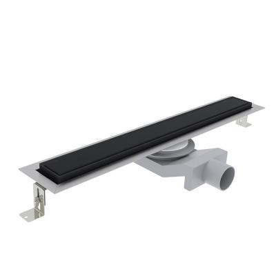 Фото Plumberia Selection Трап душевой PS IN-TILE 6x60 2устор. накладка из нерж.стали, комбинир.затвор с горизонт. Выпуском Ду 50мм,40л/мин, черн.матов.