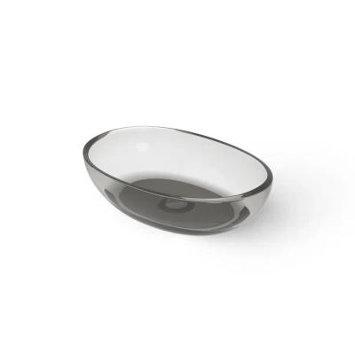 Фото DEA DESIGN Washbasins Раковина настольная 60x40xh15,5-14,5 см, материал: Glasstech прозрачная смола, цвет: Smoky Black R4
