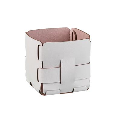 Фото ADJ Корзинка Mini Bottega, 12x12xH13 см., цвет: устричный/пепельная роза