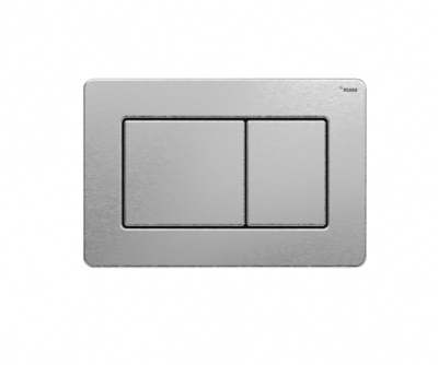 Фото Панель смыва, РЕХАУ, NOVA QUAD STEEL, для унитаза, шгв 244*6*162, с прямоугольными клавишами, нержавеющая сталь, цвет-сталь брашированная матовая