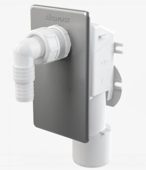 Фото Сифон для стиральной машины AlcaPlast APS3 под штукатурку, хромированный