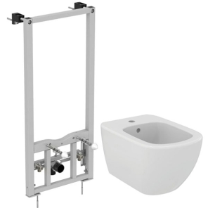 Фото Комплект биде с инсталляцией Ideal Standard Tesi D3868V1 подвесное, белое